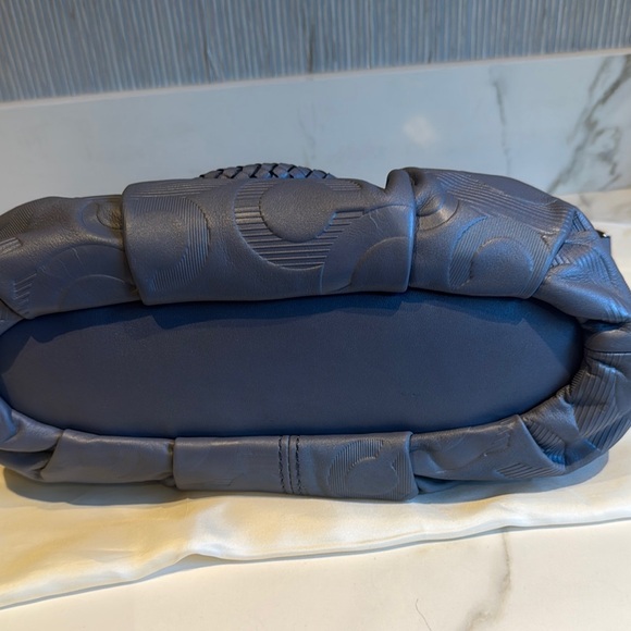 Coach Embossed Blue Satchel - Picture 7 of 9